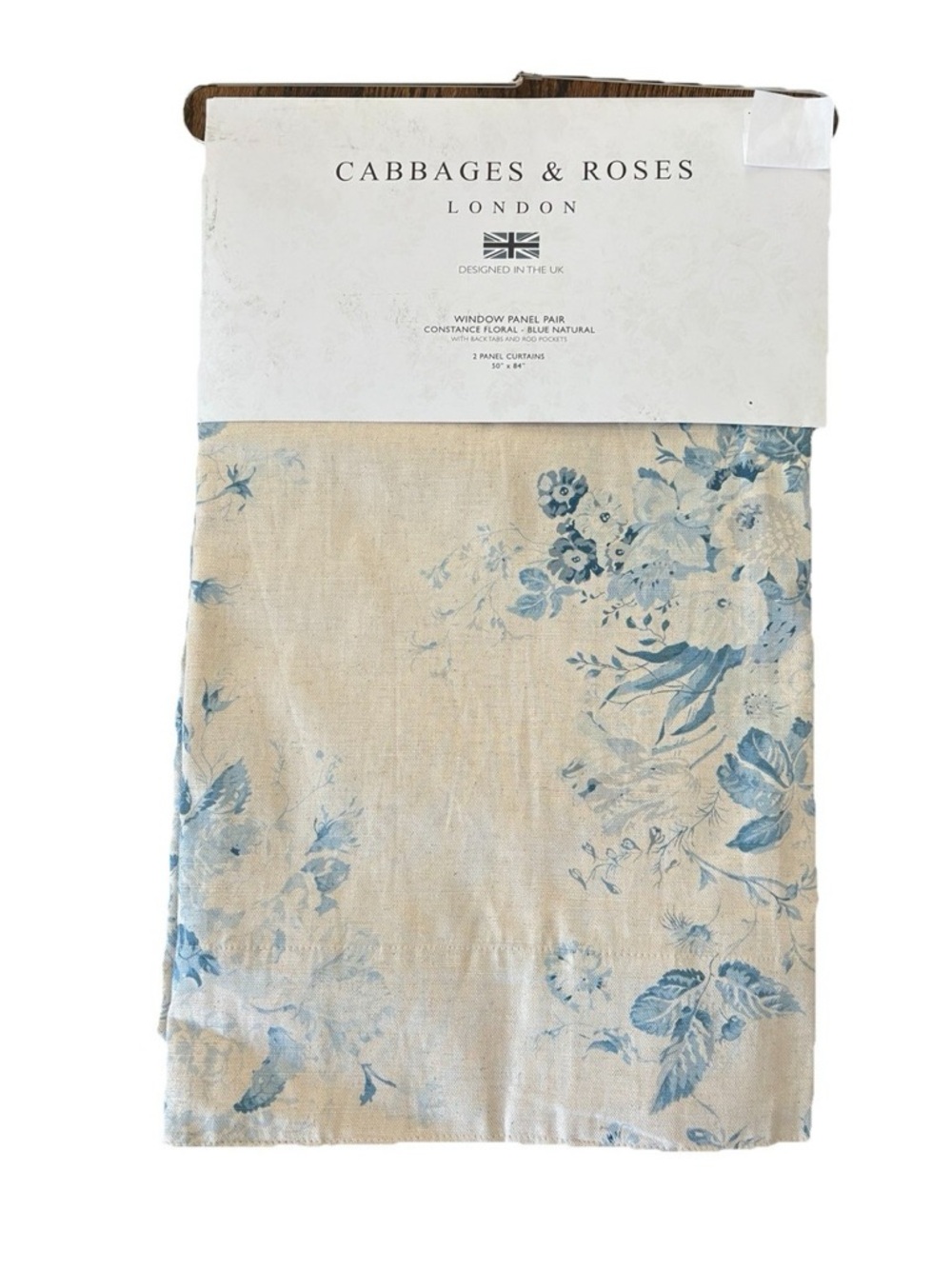 Cabbages & Roses Blue Floral Window Panels